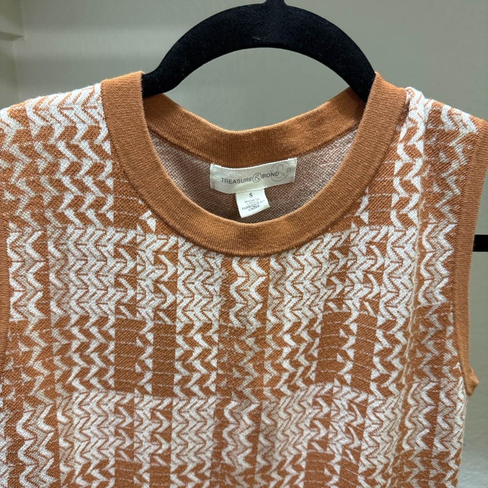 Treasure & Bond Tan and White Mini Dress